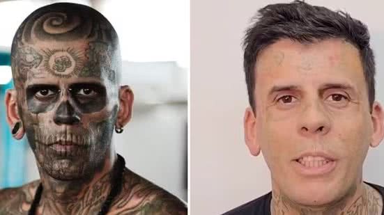 Antes e depois de homem que foi já foi considerado o mais tatuado do Brasil - Arquivo Pessoal