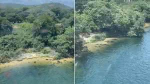 Imagens aéreas mostram buscas por homem que desapareceu no Rio São Francisco - Reprodução / DEA