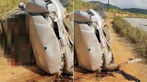 Capotamento de carro em Murici deixa mãe e duas filhas feridas - Reprodução