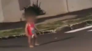 Criança estava andando sozinha na rua, em Ourizona - Reprodução / Redes sociais