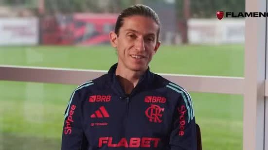 Filipe Luís em entrevista no Flamengo - Reprodução / FlamengoTV