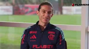 Filipe Luís em entrevista no Flamengo - Reprodução / FlamengoTV