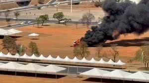 Fumaça na Esplanada dos Ministérios, em Brasília - Reprodução