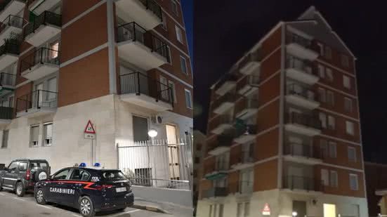 Prédio em que homem se jogou do 4º andar e atingiu idosa, em Milão - Reprodução / II Giorno