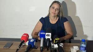 Mirian Monte em fala à imprensa - Theo Chaves / TNH1