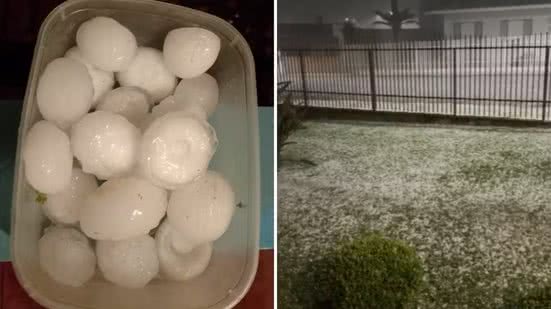 Paraná tem queda de granizo do tamanho de ovos de galinha - Edson Lemos de Andrade / Vinicius Ducat