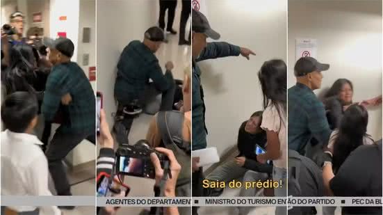 Imagem mostra imigrante equatoriana agredida por agente nos EUA - Reprodução / Globonews