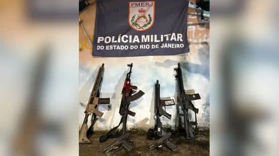 Armas apreendidas na operação - PMRJ