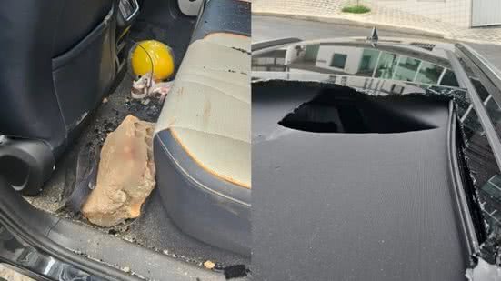 Homem é preso suspeito de arremessar bloco de concreto e acertar mulher em carro em BH - Reprodução