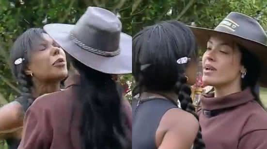 Carol Lekker cospe na cara de Rayane Figliuzzi em 'A Fazenda 17' - Reprodução / Record