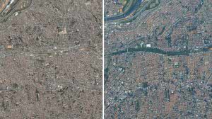 Comparação mostra Tiquatira em 2005 (à esquerda) e em 2025 - Google Earth