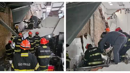 Explosão de gás derruba teto de restaurante de Henrique Fogaça em São Paulo - Reprodução / CBM