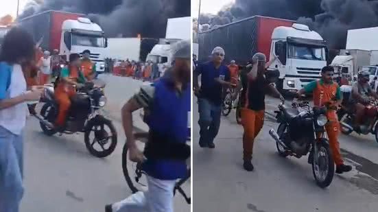 Imagem Pânico e correria: trabalhadores tentam se afastar de área do incêndio no Distrito Industrial