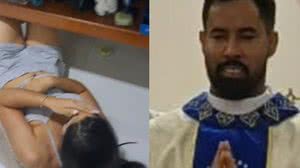As imagens divulgadas mostram a jovem de 21 anos se escondendo embaixo da pia do banheiro da casa paroquial. - Foto: Reprodução/Redes sociais