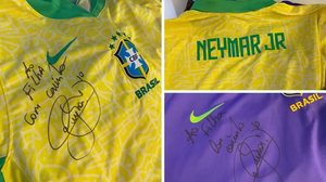 Camisas de Neymar Jr. com autógrafos foram apreendidas em Campinas (SP) na casa do filho de chefe do PCC foragido há anos - Foto: Reprodução