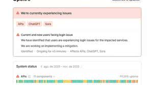 Site de monitoramento dos aplicativos da OpenAI - Reprodução OpenAI