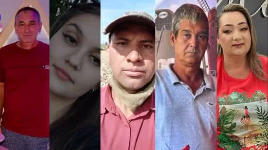 José Neri, Julia Kwapis, Jurandir Nogueira Ferreira, Claudino Risso, e Adriane Maria de Moura, vítimas do tornado no Paraná - Imagens cedidas pela família