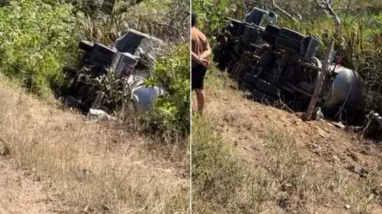 Motorista morre em capotamento de caminhão na AL-145, em Água Branca - Reprodução / Redes sociais