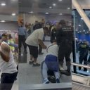 Homem precisou ser contido por policiais com spray de pimenta e uso de força no Aeroporto do Recife - Reprodução / Redes sociais