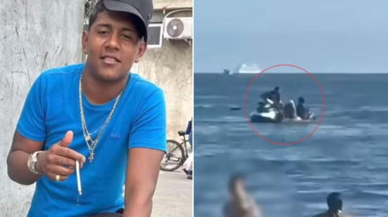 Rael Fabiano Veiga Ungaretti, de 19 anos, foi identificado por meio do vídeo do assalto contra um casal que estava em um passeio de caiaque em São Vicente (SP) - Foto: Redes Sociais e Reprodução