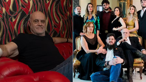 Oscar Maroni, em 2023, e com a família, quando fizeram um reality show - Foto: Edilson Dantas/Agência O Globo e Marcelo Moreira/Divulgação