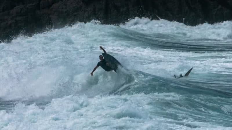 Surfista divide onda com tubarão em Noronha - Bruno Galvão