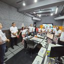 O diretor executivo Leonardo Sampaio (à esquerda) conduziu a visita dos colaboradores da Sococo de Belém ao PSCOM - Jaime Neto/PSCOM