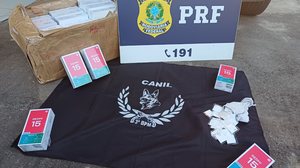 Celulares foram localizados com a ajuda de cães farejadores - Foto: Cortesia/3º BPM