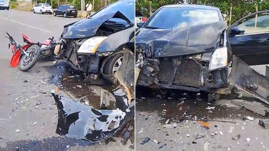 Acidente entre motocicleta e carro deixa feridos em Coité do Nóia - Reprodução / Redes sociais