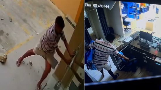 Arrombamento: lojas oficiais de CSA e CRB são alvos de criminoso - Reprodução