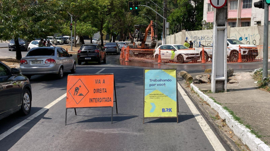 BRK iniciou obra emergencial para reparo de vazamento no Farol - Foto: BRK