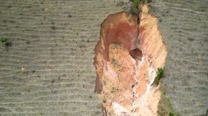 Em Branquinha, o reconhecimento se deu devido a processos de erosão - Foto: Reprodução/TV Pajuçara