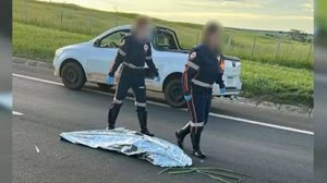 Equipe do Samu chegou a constatar morte da mulher, que depois foi reanimada por socorristas da concessionária que administra a SP-294 - Reprodução / Conecta Bauru