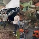 Menina morre após caminhão atingir carro estacionado - Reprodução