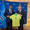 Samir Xaud e Gianni Infantino em encontro nos EUA - Divulgação / CBF