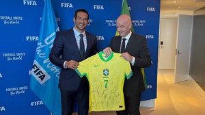 Samir Xaud e Gianni Infantino em encontro nos EUA - Divulgação / CBF