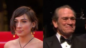 Victoria e Tommy Lee Jones - Reprodução / YouTube / Festival de Cannes