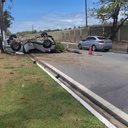 Vítima foi encontrada fora do automóvel, apresentando escoriações - Foto: Cortesia ao TNH1