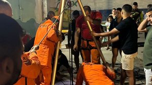 Bombeiros resgatam bebê, mãe e avô após queda em cacimba em Arapiraca - Reprodução