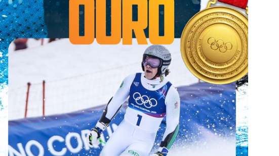 Lucas Pinheiro Braathen no slalom gigante, modalidade esportiva dos Jogos Olímpicos de Inverno - Foto: Reprodução