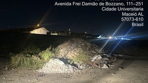 Veículo despejava resíduos de vidraçaria em terreno no bairro Cidade Universitária - Foto: Ascom PMAL