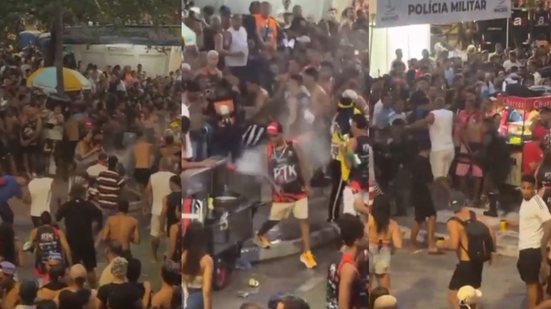 Vídeos que circulam nas redes sociais mostram cenas de correria e agressões - Foto: Reprodução