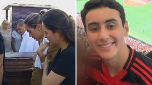 Enterro de neto de prefeito de Itumbiara morto pelo pai é marcado por forte comoção, em Itumbiara - Foto: Reprodução/TV Anhanguera