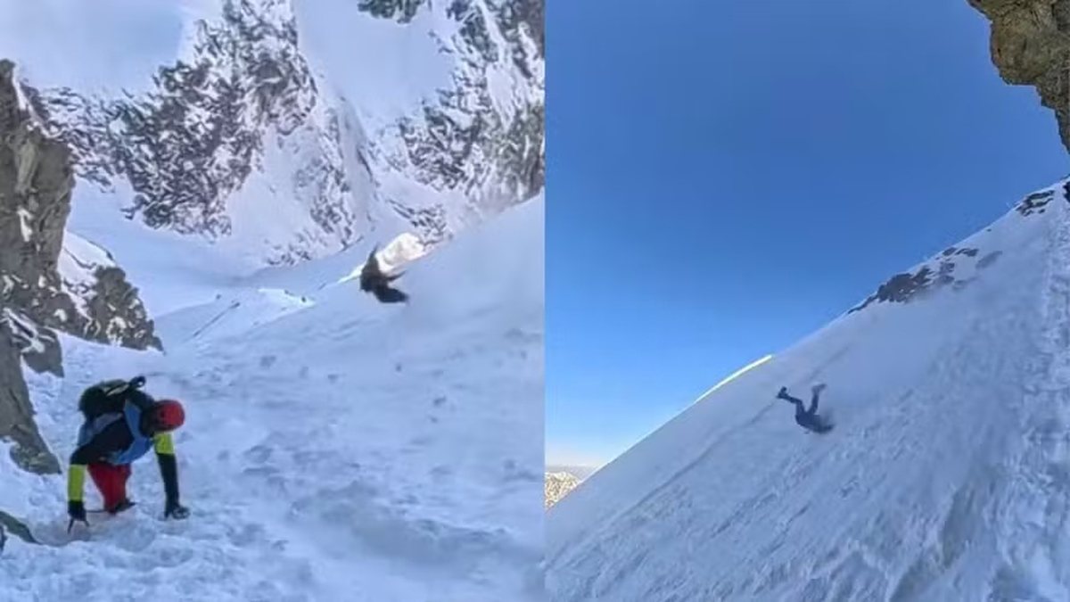 Vídeo impressionante mostra queda de alpinista na montanha mais alta da Polônia