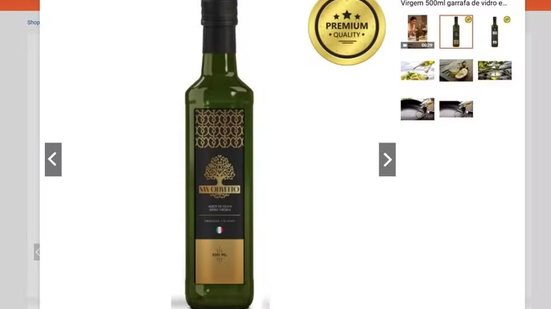Imagem do azeite San Olivetto sendo comercializado pela Shopee - Reprodução