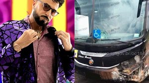 Cantor Latino e equipe sofrem acidente de ônibus na rodovia SP-310 no interior de SP - Redes Sociais e CCM - Artesp