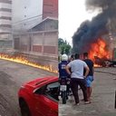 Imagem Carro arrasta moto e causa explosão após briga de trânsito em Fortaleza