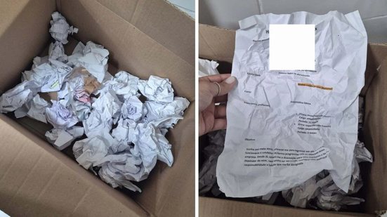 Imagem Cliente recebe encomenda que comprou on-line embalada com currículos; veja fotos