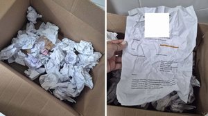 Imagem Cliente recebe encomenda que comprou on-line embalada com currículos; veja fotos