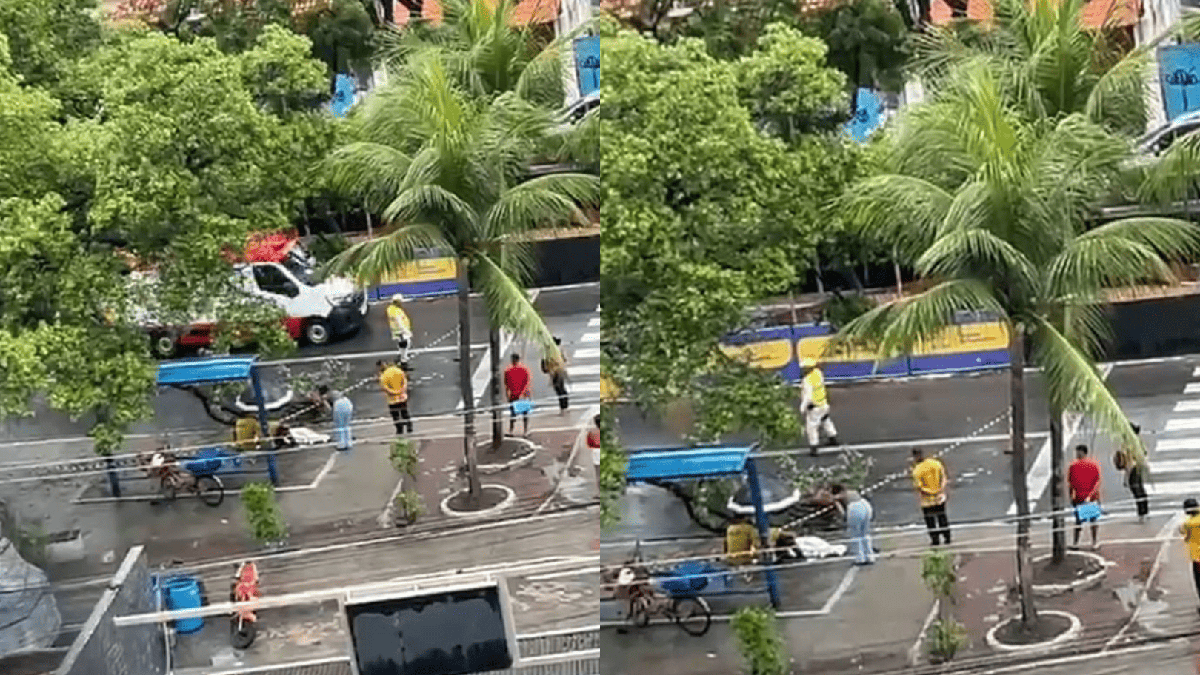 Vídeo: mulher fica ferida após galho de árvore cair sobre ela na Pajuçara
